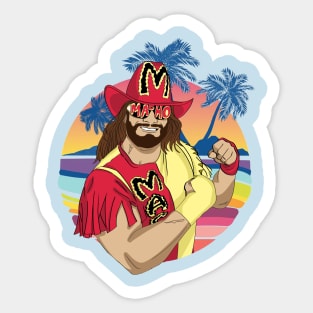 Macho man Retro Beach Sticker